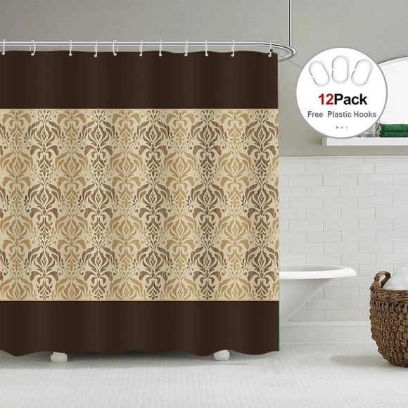 Riyidcor Bath Floral Damask Shower Curtain Whooks Poshmark